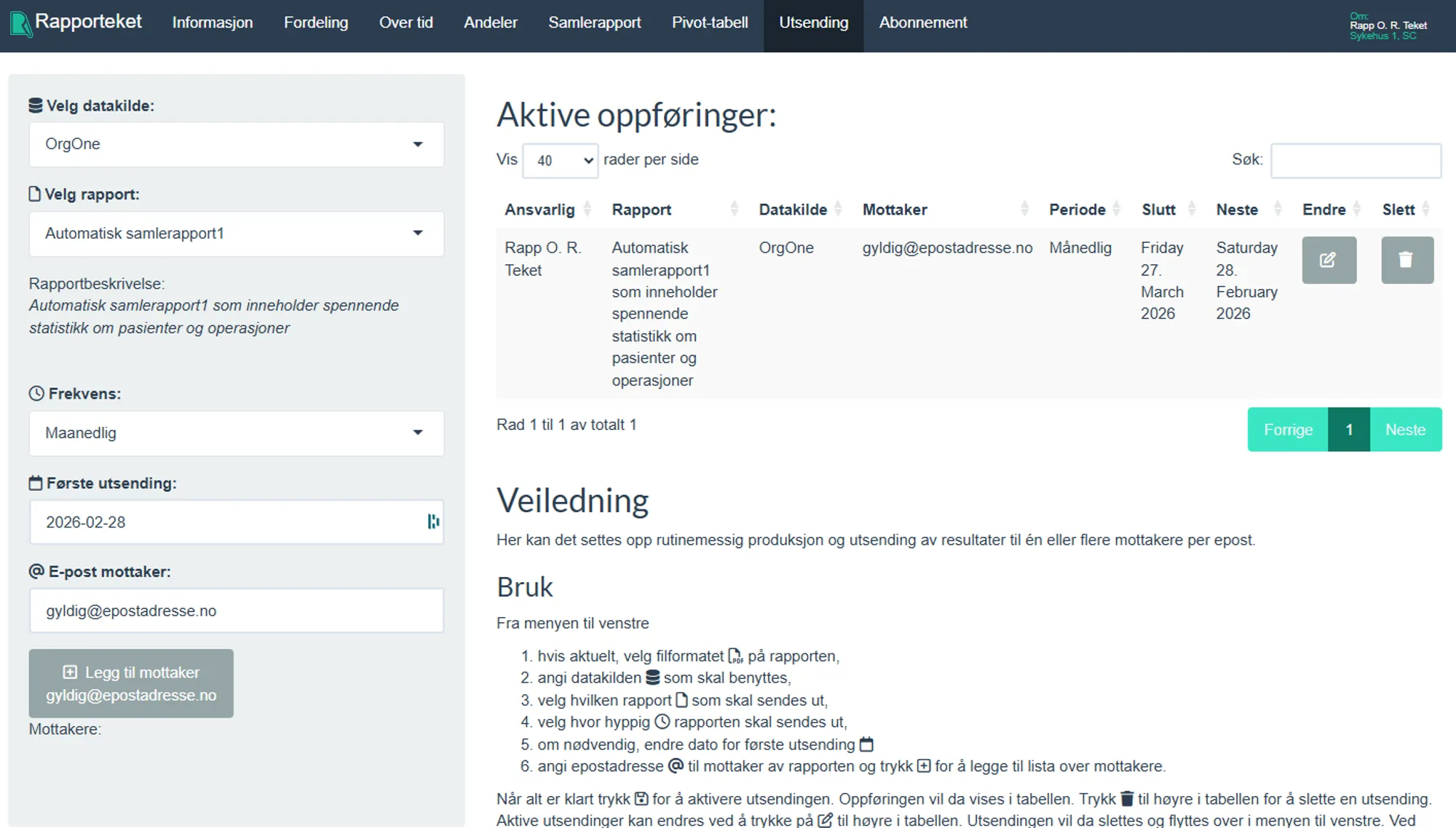 Illustrasjon av Rapporteket med grafisk brukergrensesnitt, tekst, applikasjon, e-post