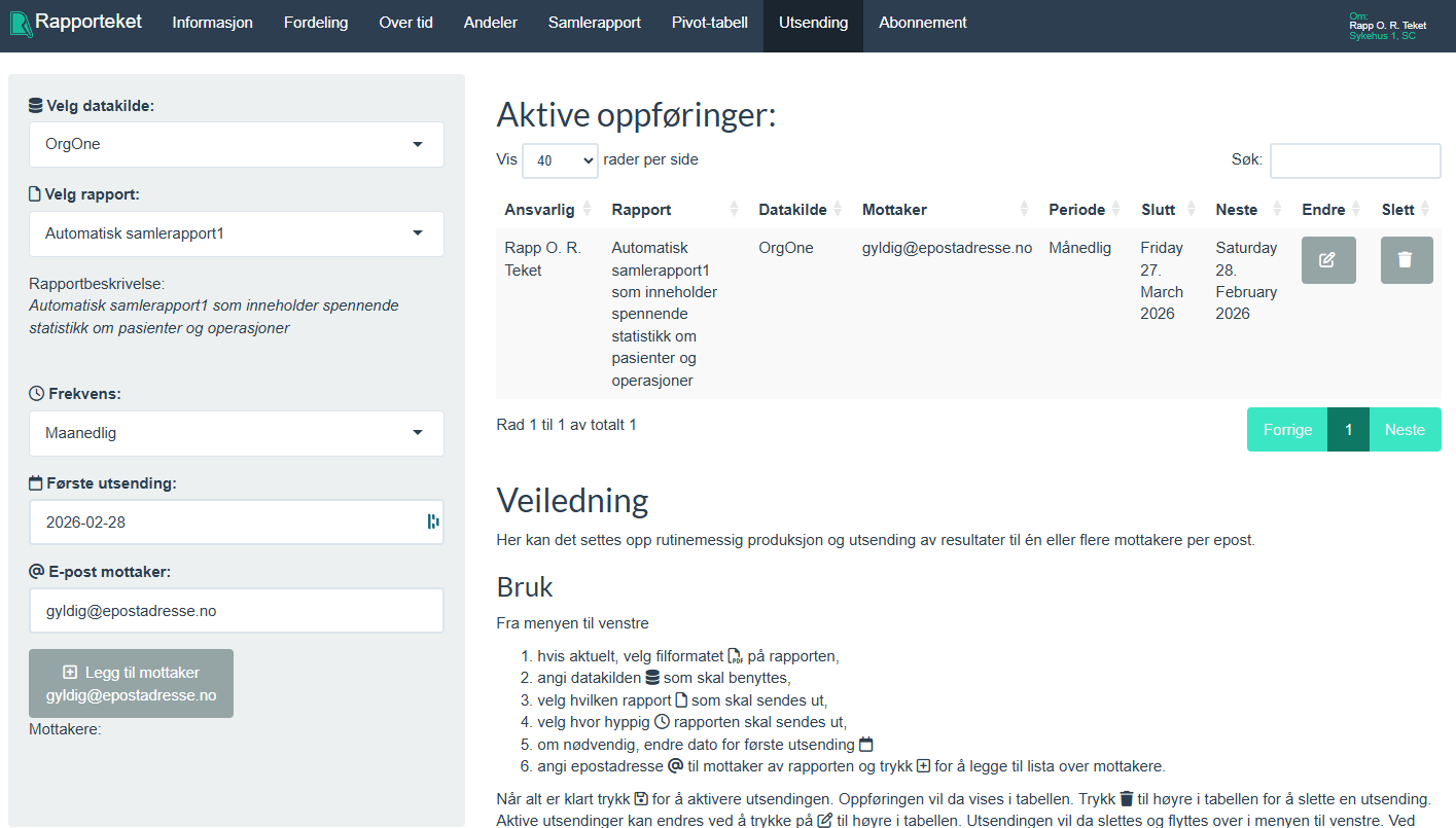 Illustrasjon av Rapporteket med grafisk brukergrensesnitt, tekst, applikasjon, e-post
