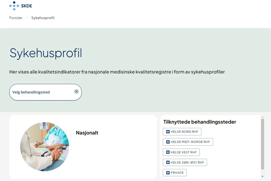 Grafisk brukergrensesnitt for Sykehusprofil